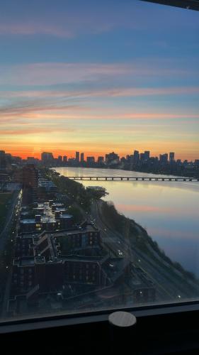 View from bedroom at sunrise