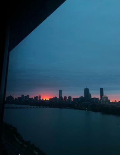 Evening view of boston from the bedroom 