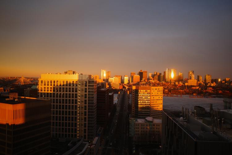 Sunrise view from the living room and bedroom window