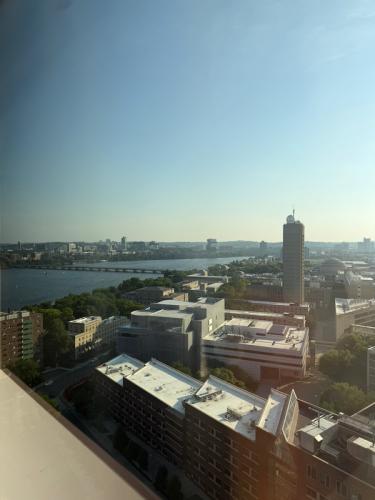 View of the apartment including the Charles river and broader MIT