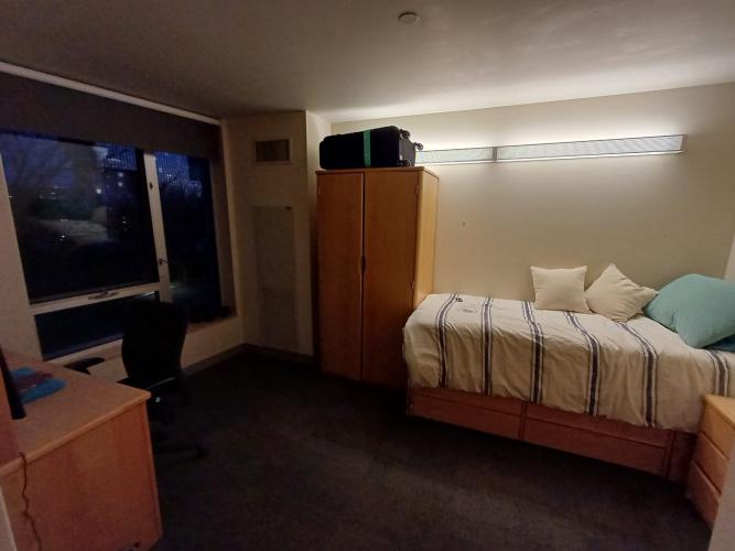 Wide view of bedroom from doorway