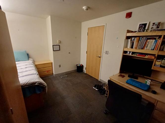 Wide view of bedroom from the window