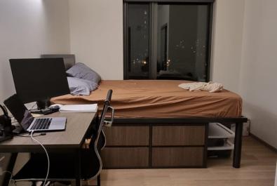 Room with bed and desk